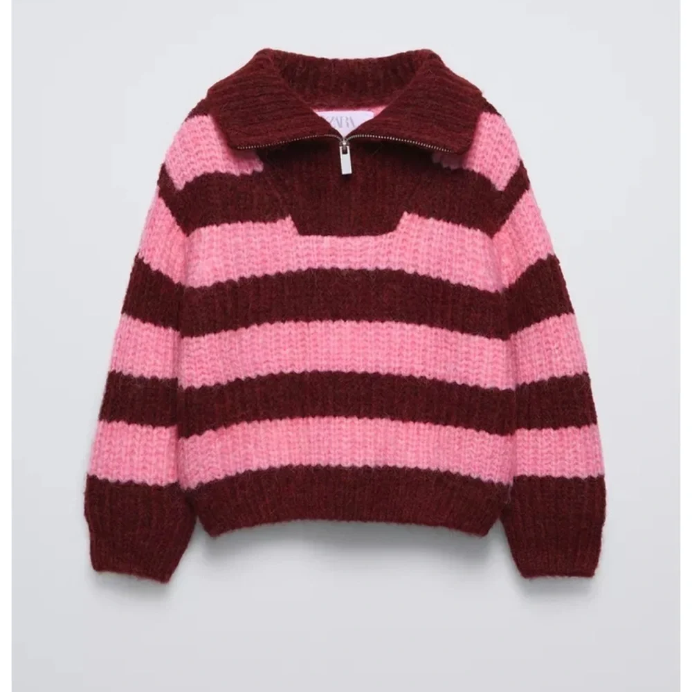 NWT Zara zippered striped pull over sweater 9/10